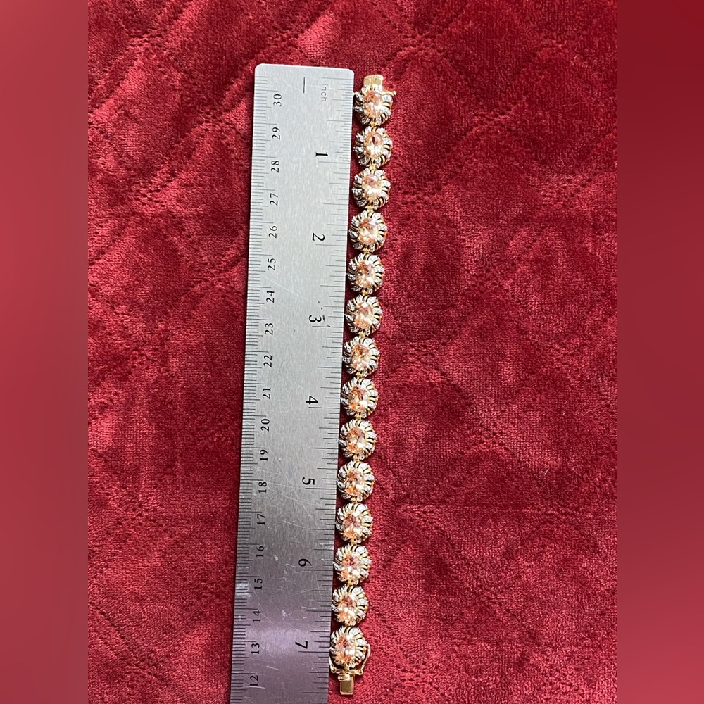Ross Simmons 18k Gold Over 925 Sterling Silver Tourmaline Gemstones Bracelet - Picture 15 of 16